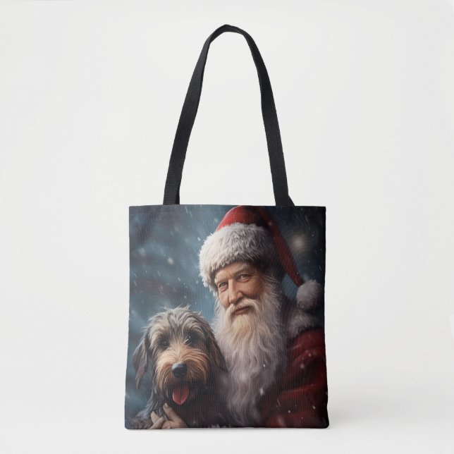 Airedale with Santa Claus Festive Christmas  Tote Bag (Front)