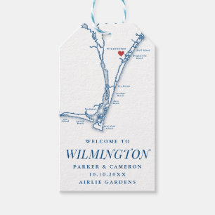 Airlie Gardens Wedding Wilmington NC Map Welcome Gift Tags