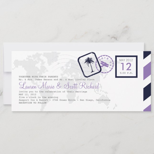 Airline Boarding Pass Invitation (Front)