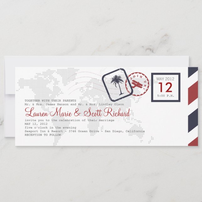 Airline Boarding Pass Invitation (Front)