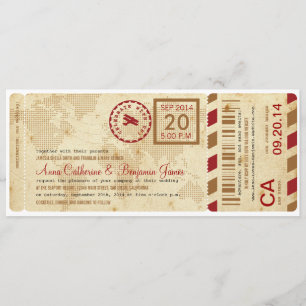 Airline Boarding Pass Ticket Wedding Invitation