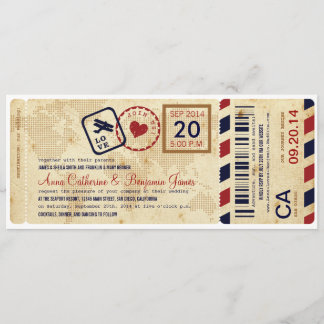 Airline Boarding Pass Ticket Wedding Invitation
