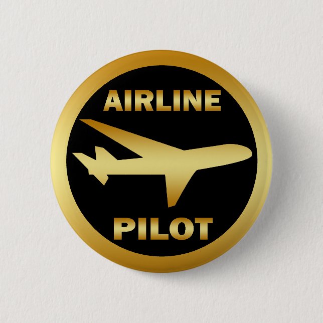 AIRLINE PILOT 6 CM ROUND BADGE (Front)