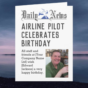 Airline Pilot Birthday Card to Personalize