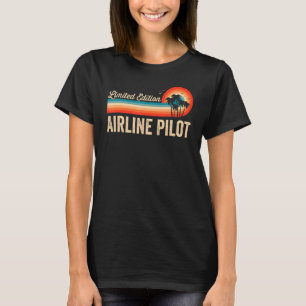 Airline Pilot  Birthday Retro Vintage Men Dad T-Shirt