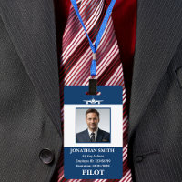 Airline Pilot Company Photo Security ID Barcode
