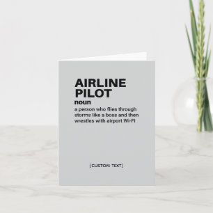 Airline Pilot Definition Greeting Card