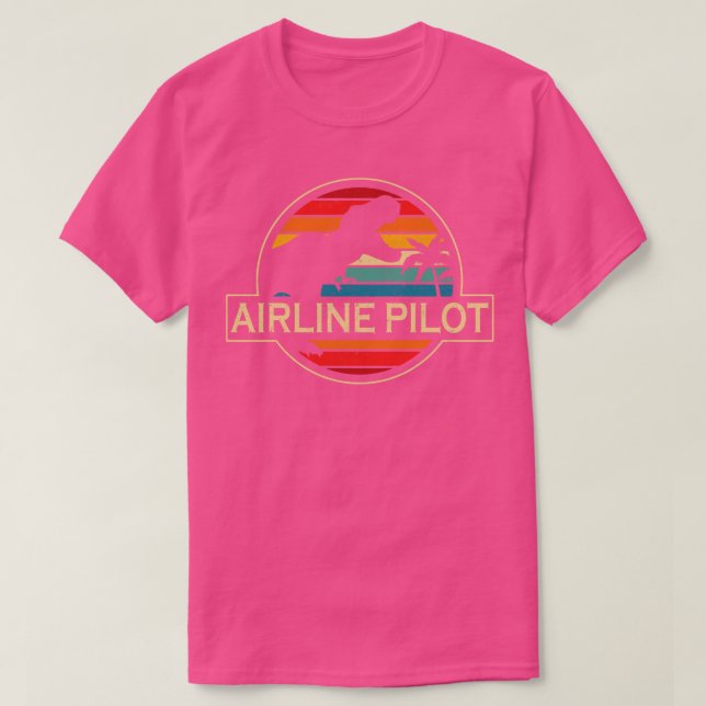 Airline Pilot Dinosaur T-Shirt (Design Front)
