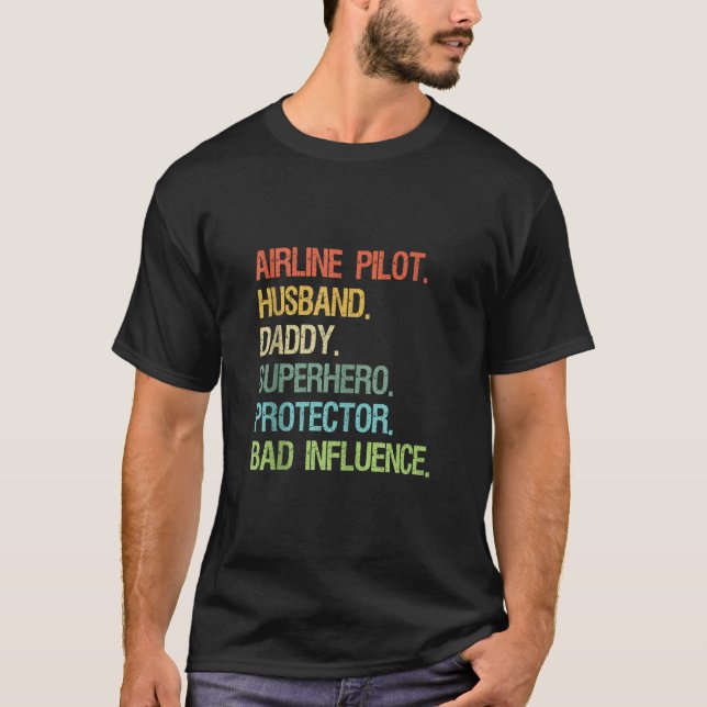Airline Pilot Husband Daddy Superhero DAD Tank Top (Front)