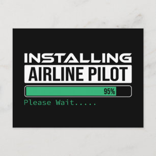 Airline PIlot Loading Funny Pilot Student Postcard
