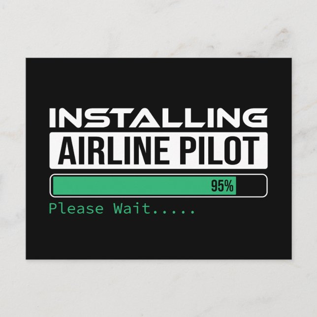 Airline PIlot Loading Funny Pilot Student Postcard (Front)