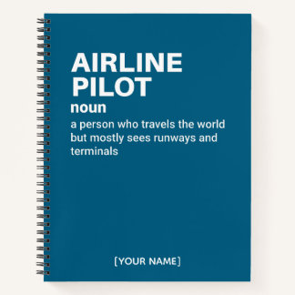 Airline Pilot Notebook – Funny Definition Design
