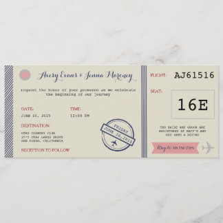 Airline Ticket Destination Wedding Invitation