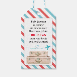 Airline World Travel Baby Shower Mini Bottle Favou Gift Tags