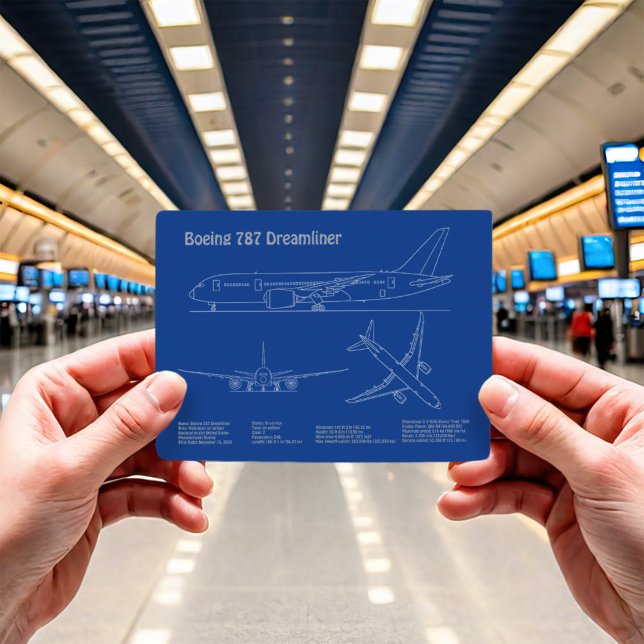Airliner 787 - Aeroplane Blueprint Drawing Plans A Postcard (Creator Uploaded)