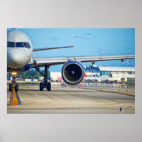 Airliner taxiing towards departure