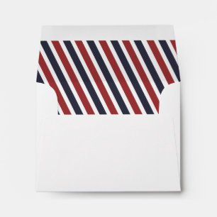 Airmail Diagonal Stripes Liner - Red and Navy Envelope