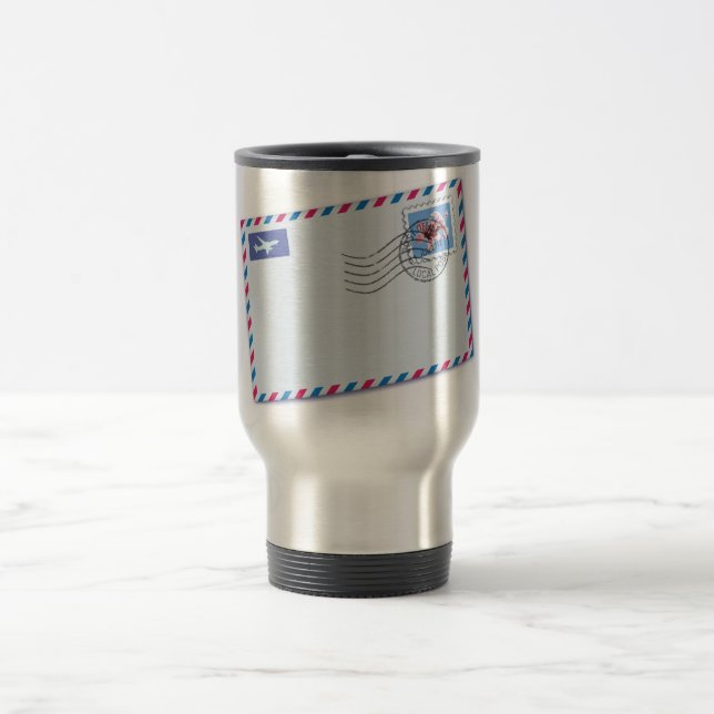 Airmail Envelope Travel Mug (Center)