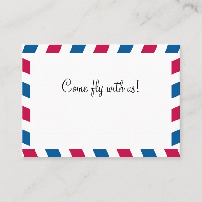 Airmail Escort Seating Card Wedding (Front)