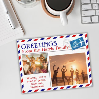 Airmail Personalised Photo Drop-in Postcard