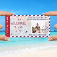 Airmail Postage Stamp Wedding Custom Photo