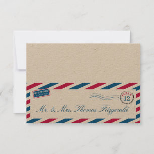 Airmail Tented Seating Card