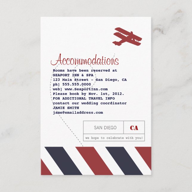 Airmail Travel and Hotel Insert Card (Front)