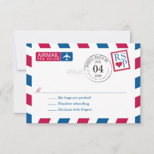 Airmail   Wedding RSVP Card