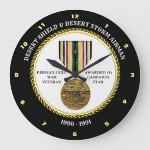 AIRMAN  1 STAR  / DESERT SHIELD & STORM LARGE CLOCK