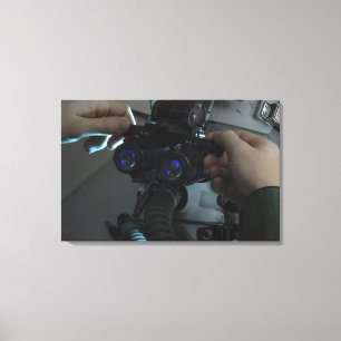 Airman adjusts the eyespan canvas print