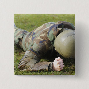 Airman crawls through a wet field 15 cm square badge