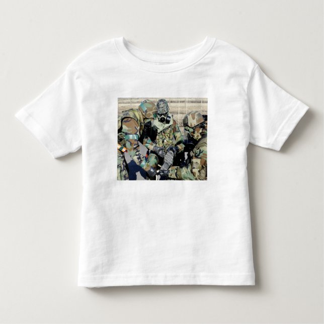 Airmen assist a Republic of Korea Army soldier Toddler T-Shirt (Front)