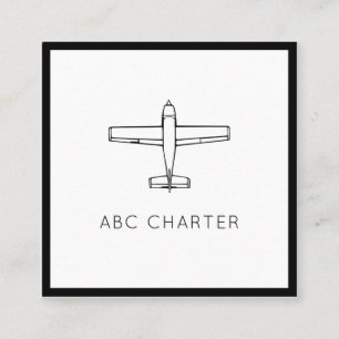 Airplane Aviation Square Business Card