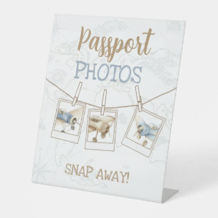 Airplane Aviator Pilot 1st Passport Photo Booth Pedestal Sign