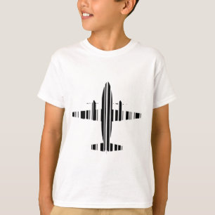 AIRPLANE BAR CODE Jetstream Barcode Pattern Design T-Shirt