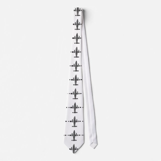 AIRPLANE BAR CODE Jetstream Barcode Pattern Design Tie (Front)