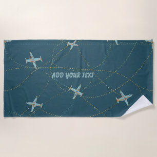 Airplane Beach Towel – Personalised with Your Text