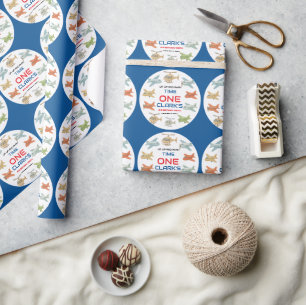 Airplane Boy 1st Birthday   Fun Sky Theme Party Wrapping Paper