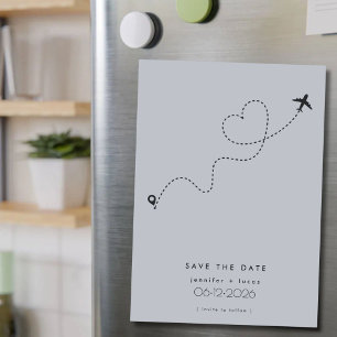 Airplane Destination Wedding Photo Save the Date