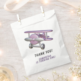 Airplane First Birthday Thank you Favour Bags