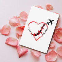 Airplane Heart I love My Pilot Valentine's Day