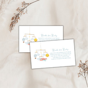 Airplane Hot Air Balloon Books For Baby Shower Enclosure Card