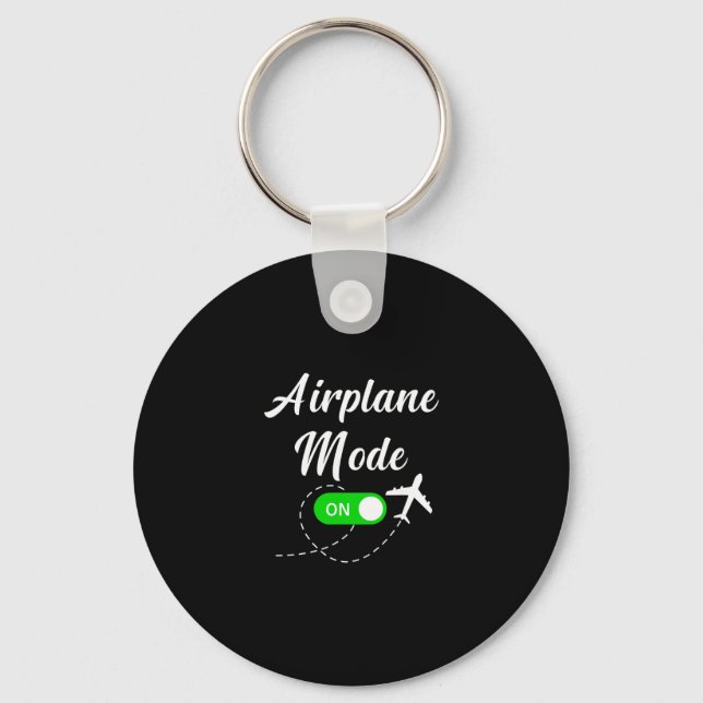 Airplane Mode Funny Travel Pilot Plane Vacation  Key Ring (Front)