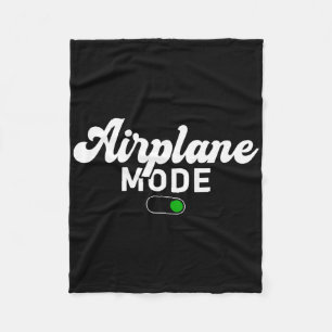 Airplane Mode On Funny Vacation Summer Fleece Blanket