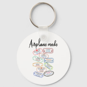 Airplane Mode Vacation Pport Stamp Travel Travelin Key Ring