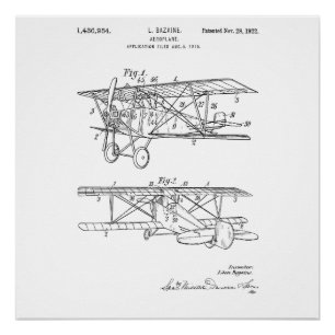 Airplane Patent Diagram Poster