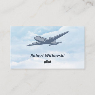 Airplane Pilot Flying in the Сlouds Business Card