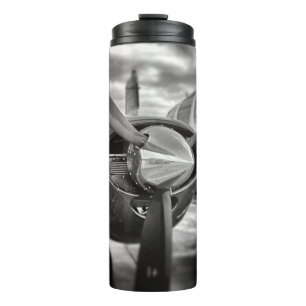 Airplane propeller Black and White Thermal Tumbler