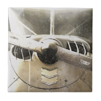 Airplane Propeller Monochrome Ceramic Tile
