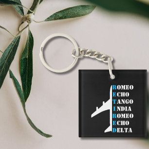 Airplane Retired Nato Phonetic Alphabet Aviation Key Ring